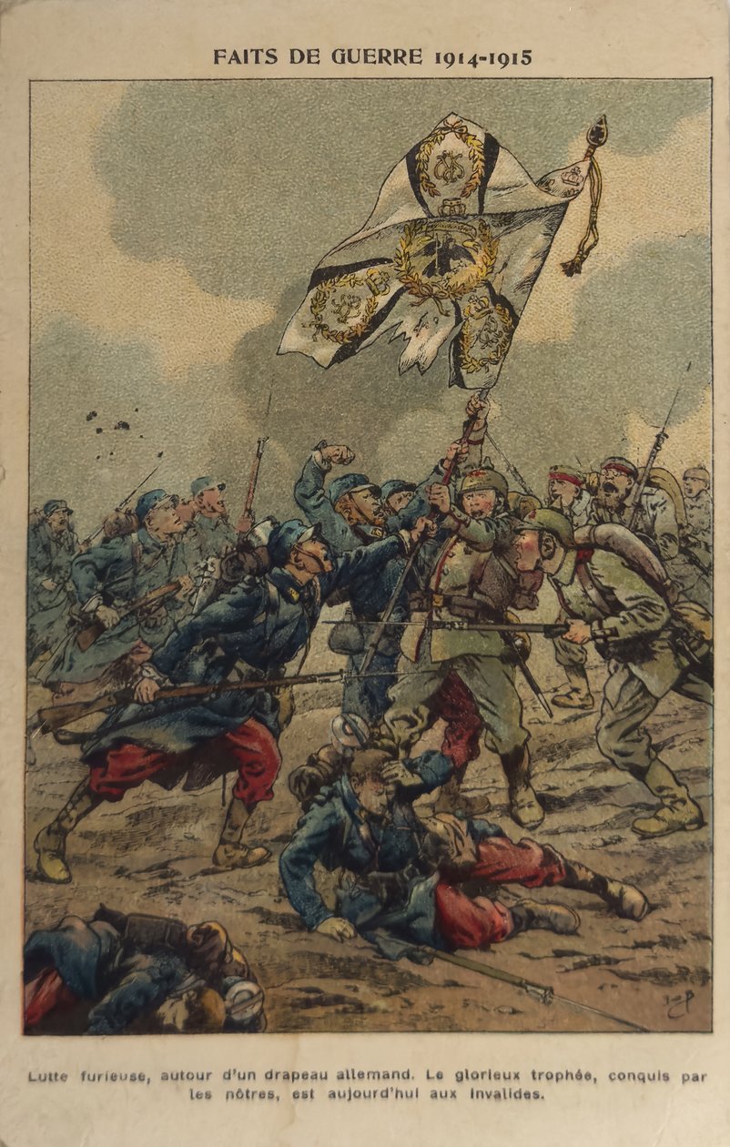 WW1: Zdobycie flagi (ilustracja) autorstwa pseudonym for Onfray de Breville Jacques Job