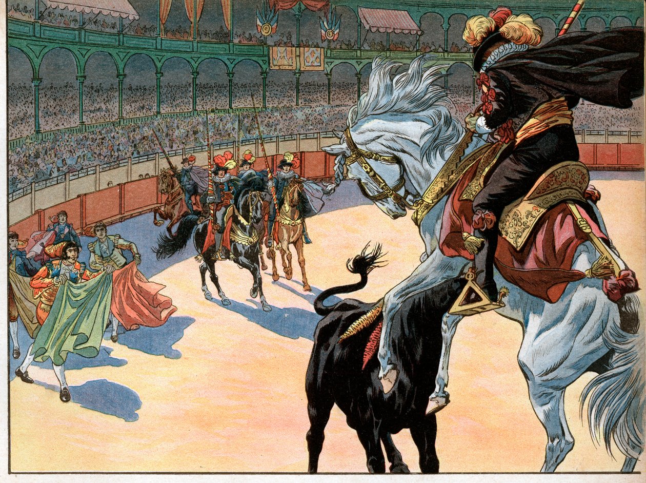 Walka byków w Hiszpanii. Joachim Murat autorstwa pseudonym for Onfray de Breville Job