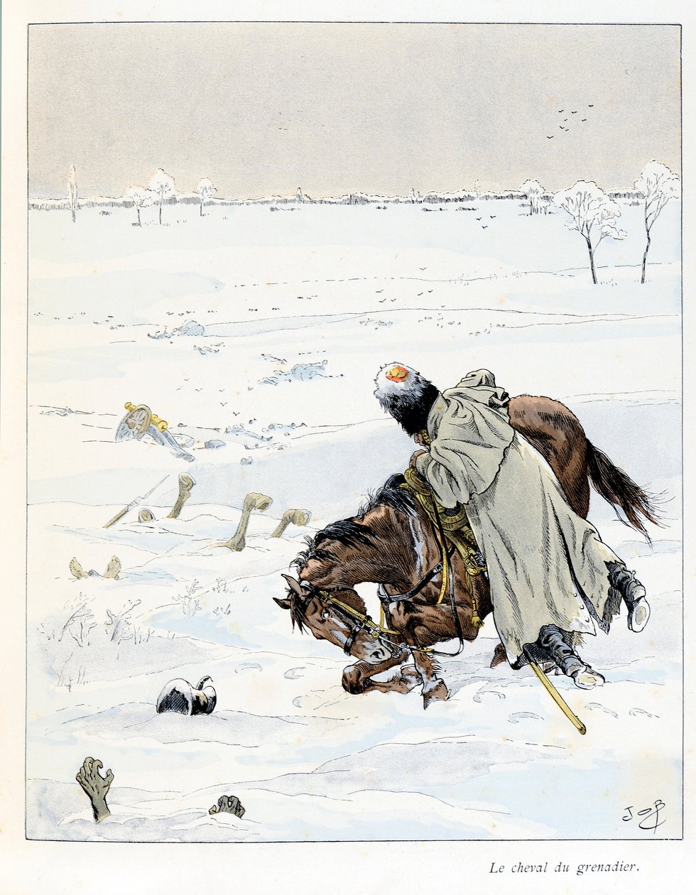 Ilustracja z książki „A la Glory des Betes” tekst A Fabre, rysunki Jacques Marie Gaston Onfray de Breville dit JOB autorstwa pseudonym for Onfray de Breville Job
