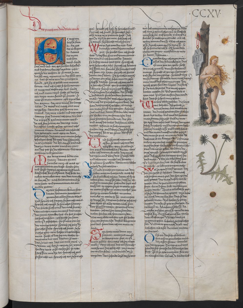 Ambraser Heldenbuch, t. 215r. Zakłada się, że inicjały VF na tarczy są inicjałami artysty autorstwa Österreichische Nationalbibliothek,