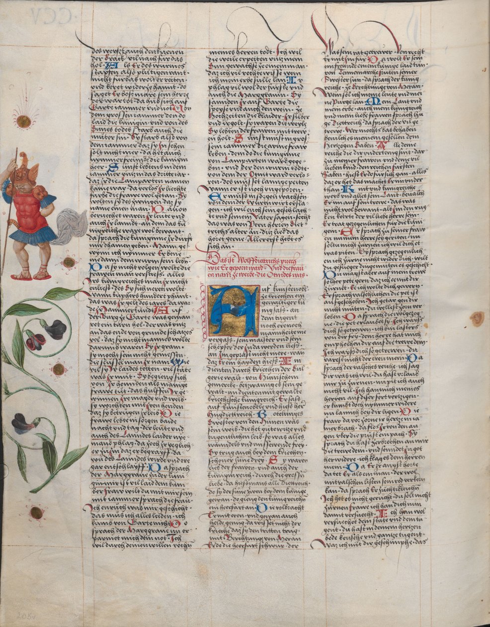 Ambraser Heldenbuch, folio 220v z początkiem Wolfdietrich autorstwa Österreichische Nationalbibliothek,