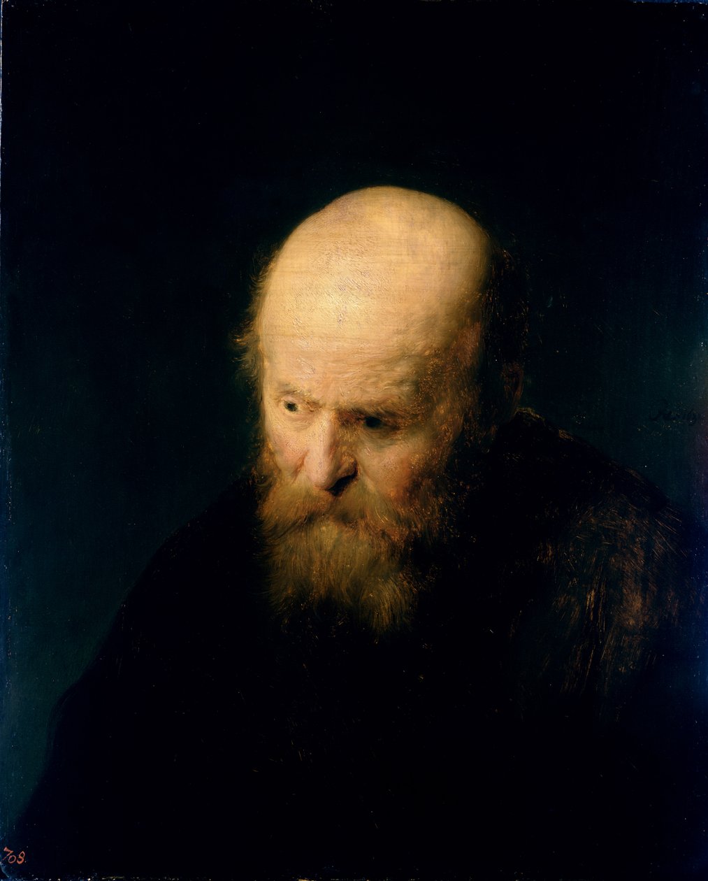 Głowa Łysego, Starzec, 1632 autorstwa studio of Rembrandt Harmensz. van Rijn
