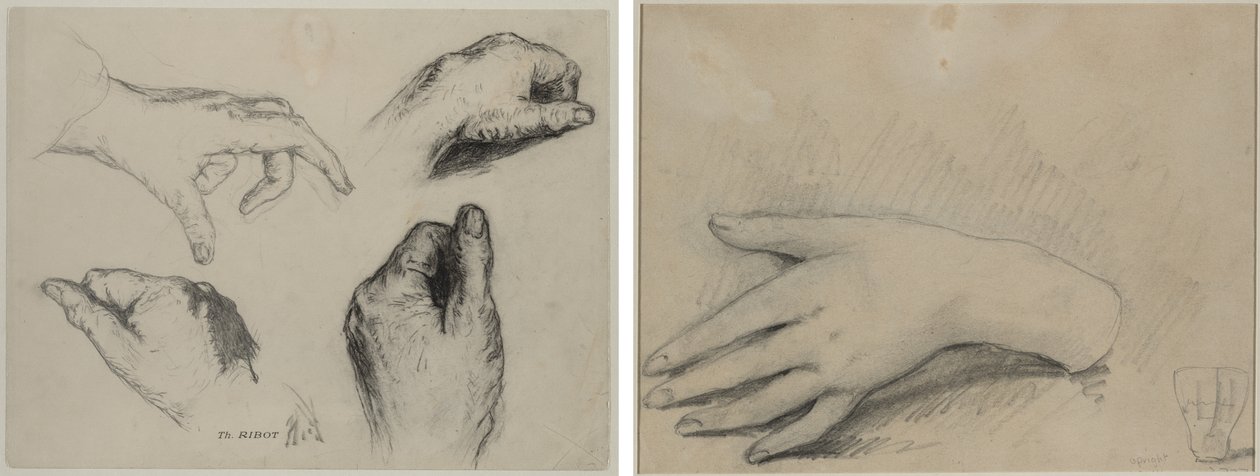 Studium rąk (recto); Studium kobiecej ręki (verso) autorstwa studio of A. W. A. Plâté Studio (Ceylonese)
