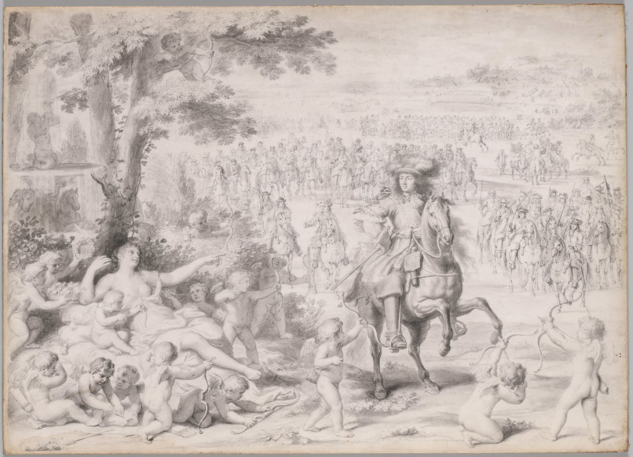 Ludwik XIV schwytany przez Wenus autorstwa studio of Charles Le Brun