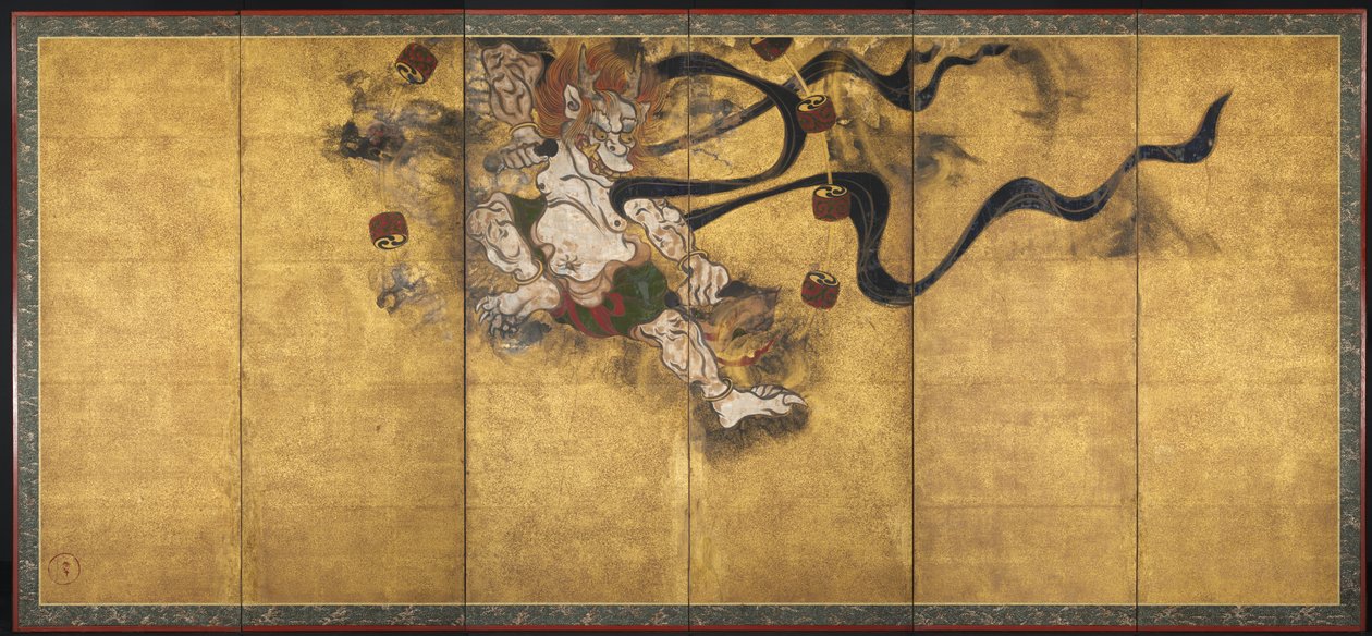 Bóg piorunów (Raijin) autorstwa studio of Tawaraya Sōtatsu