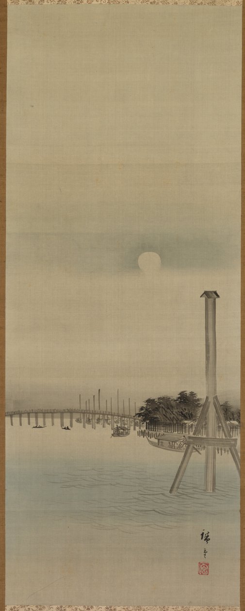 Scena nocna na rzece Sumida autorstwa studio of Utagawa Hiroshige