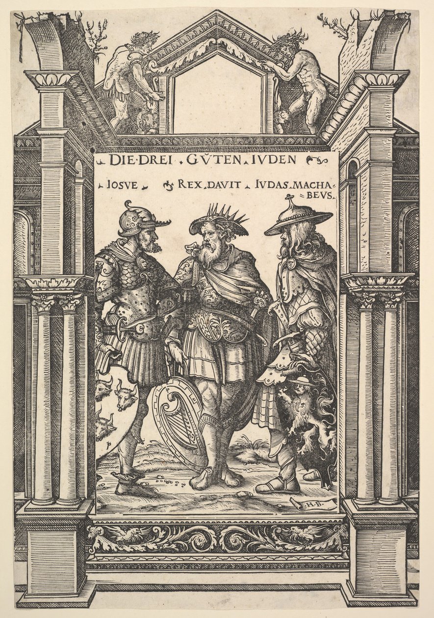 Trzej żydowscy bohaterowie z „Bohaterów i bohaterek”, 1516. autorstwa the Elder Hans Burgkmair