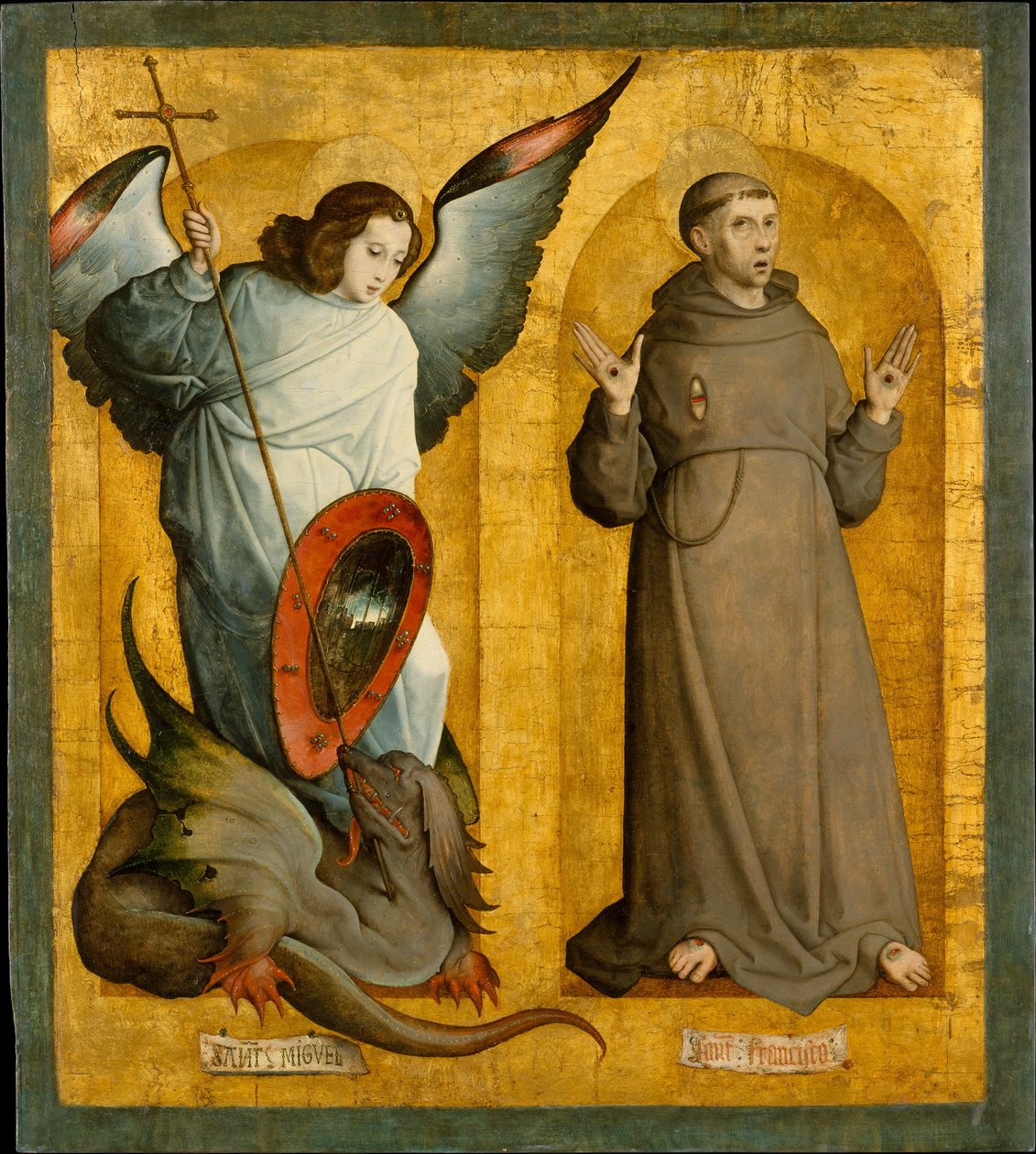 Święci Michał i Franciszek, ca. 1505-9. autorstwa the Elder Juan de Flandes