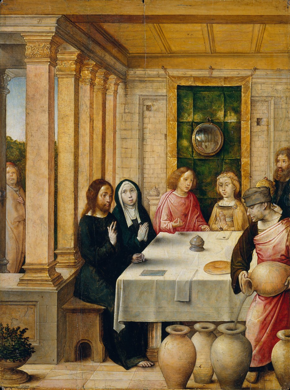 Uczta weselna w Kanie, ca. 1500-1504. autorstwa the Elder Juan de Flandes