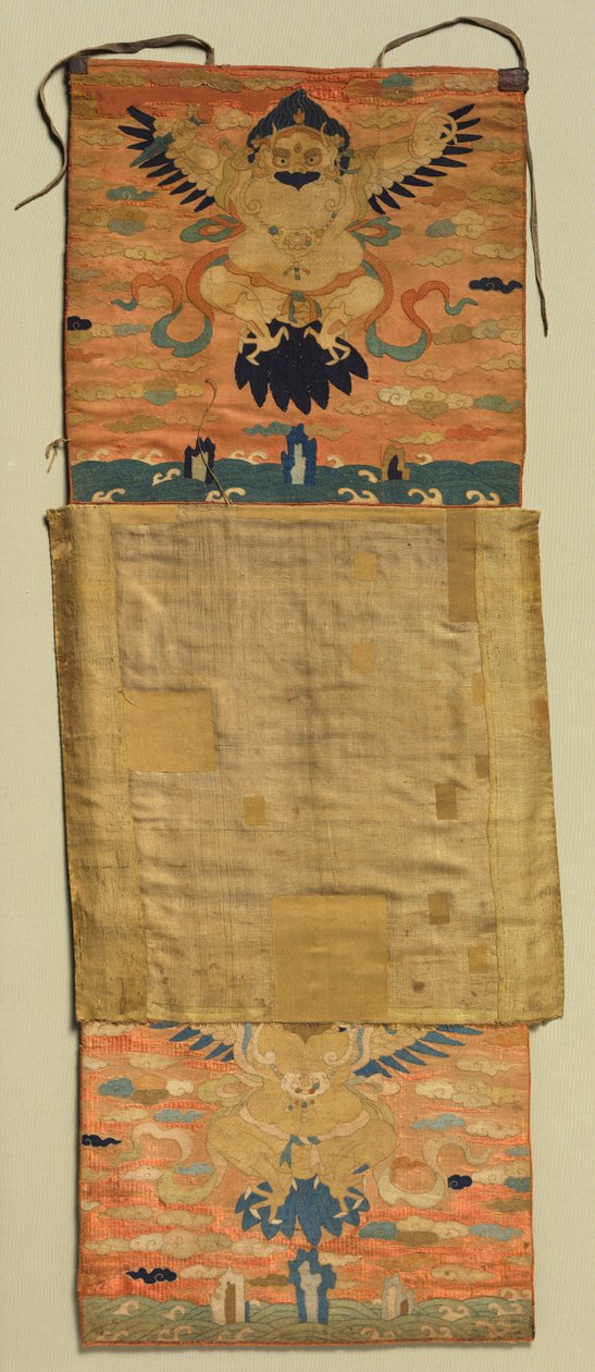 Haftowany Wierzchowiec Vajrapani z Garudą, obraz XVII w., haft ok. 1300. autorstwa the Tenth Black Hat Karmapa Chöying