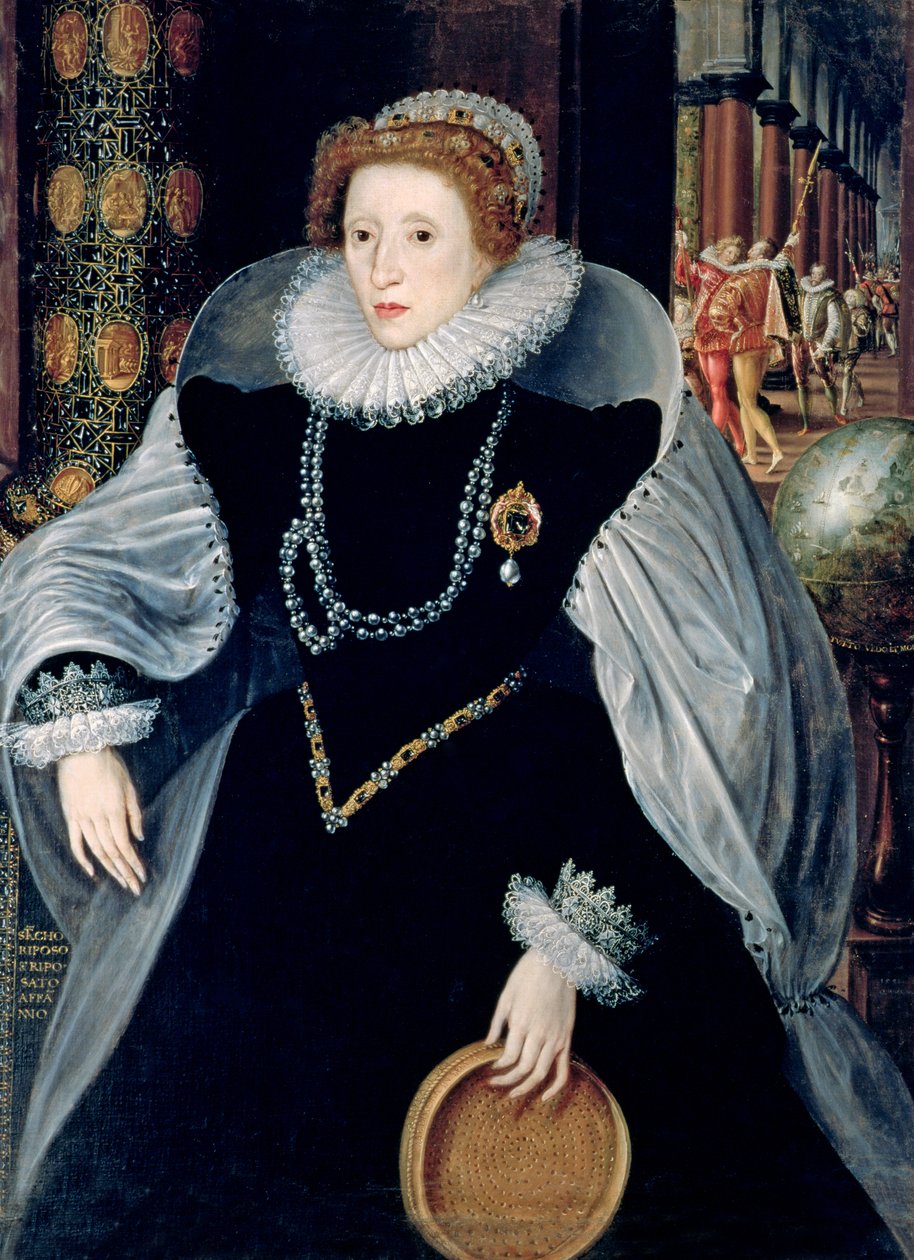 Portret sitowy królowej Elżbiety I w stroju ceremonialnym, ok. 1583 (olej na płótnie) autorstwa the Younger Quentin Massys or Metsys