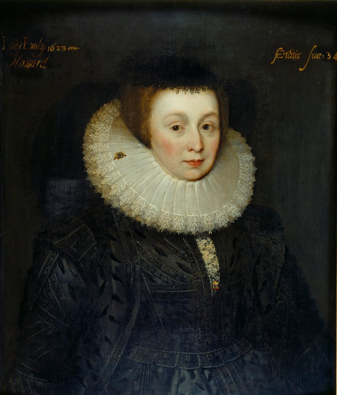 Portret lady Emily Howard, początek XVII wieku autorstwa the Younger School of Marcus Gheeraerts