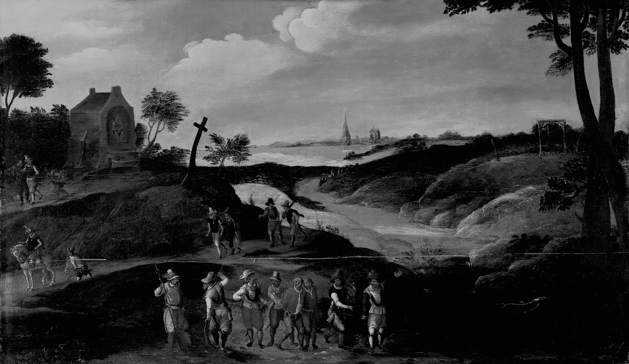 Pejzaż z postaciami, c. 160025. autorstwa the younger Joos de Momper