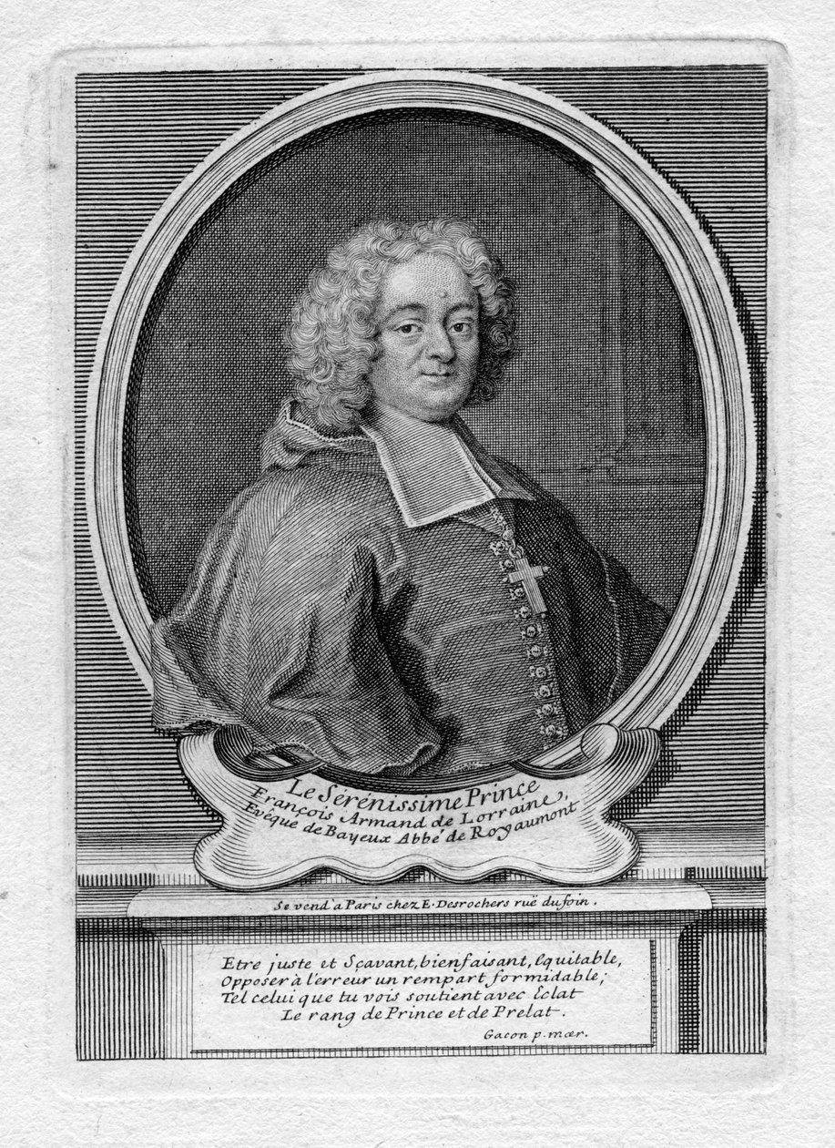 Portret François-Armanda de Lorraine-Armagnac autorstwa Etienne Jehandier Desrochers