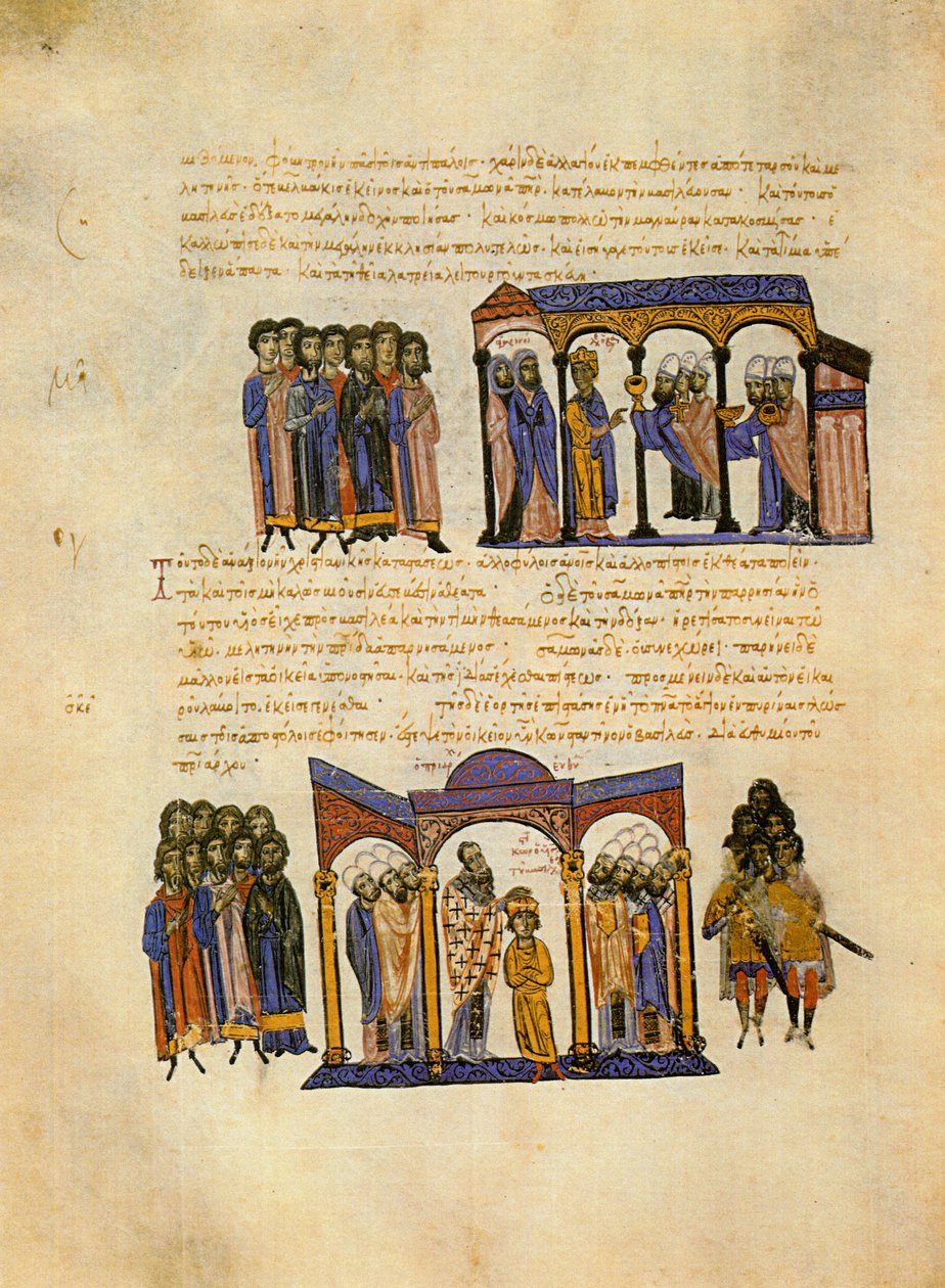 Skyllitzes Matritensis, fol. 114v. Miniatury autorstwa Unknown