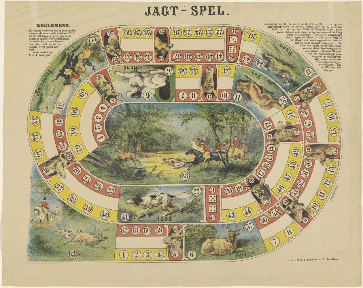 Jagt-Spel (tytuł na obiekcie) autorstwa weduwe Elias Spanier and Zn