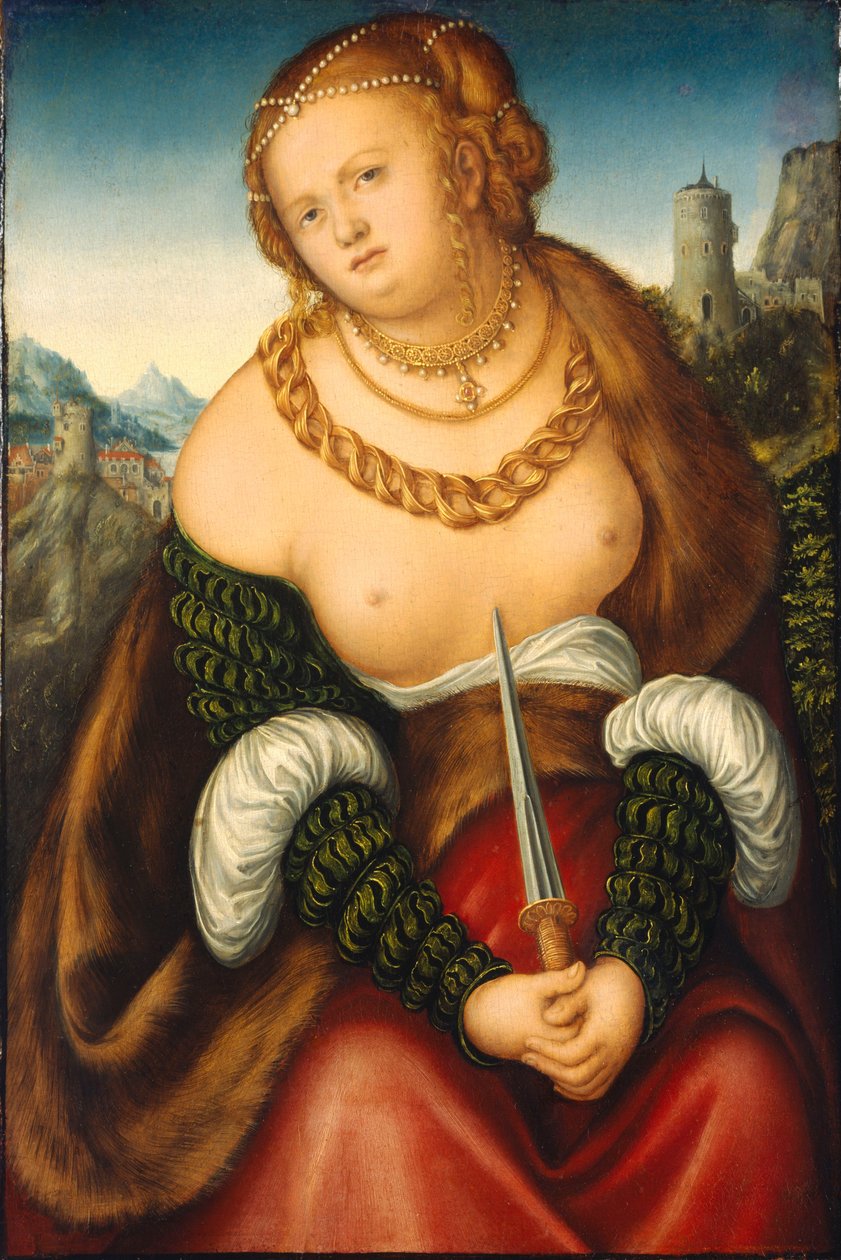 Lukrecja / The Suicide of Lucretia autorstwa workshop of Lucas Cranach the Elder