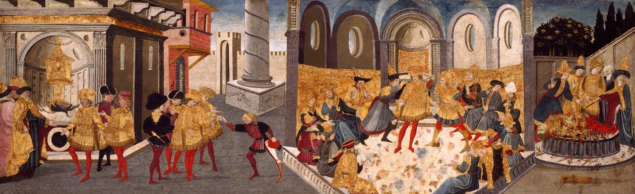 Zabójstwo i pogrzeb Juliusza Cezara, 145560 autorstwa workshop of Apollonio di Giovanni