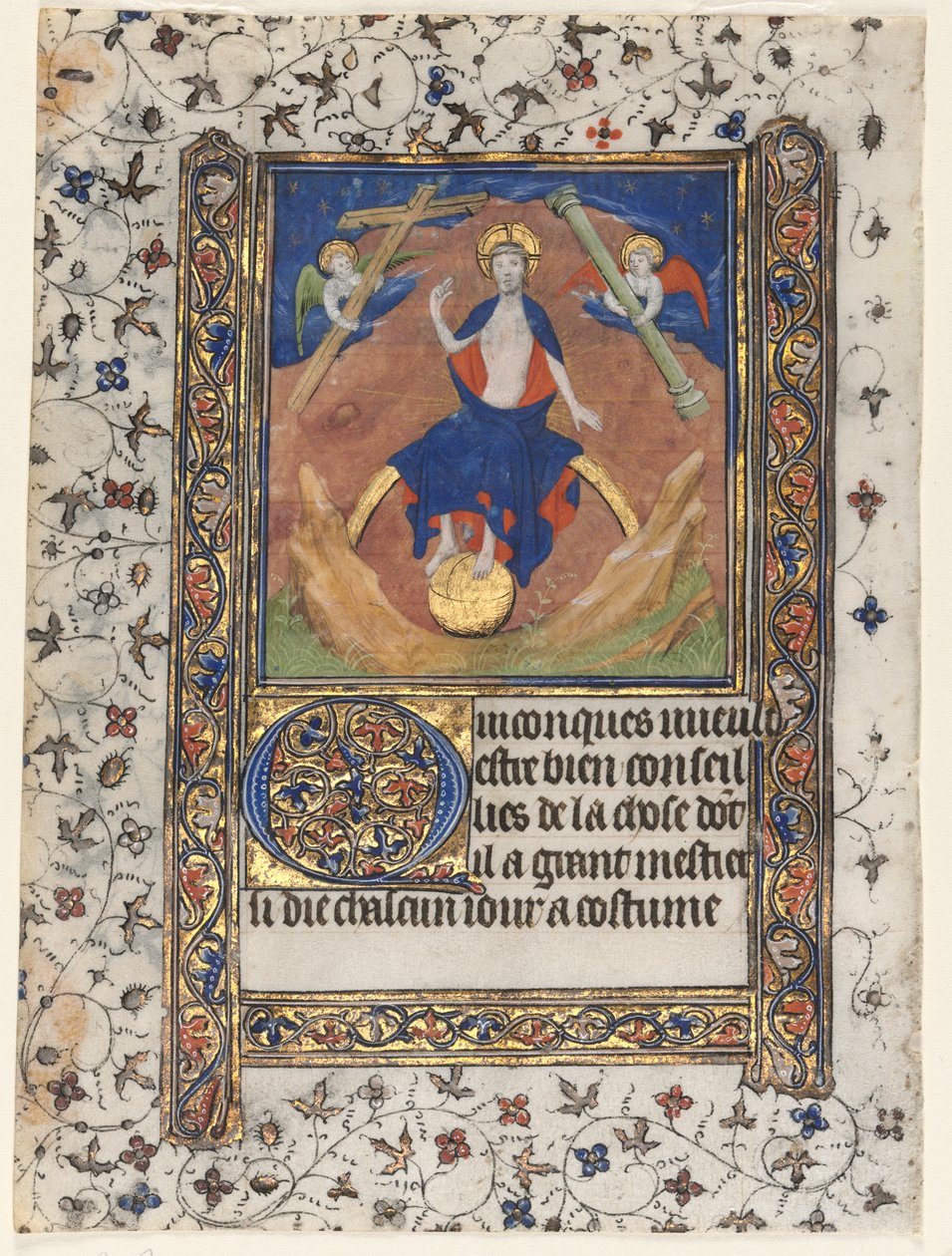 Kartka z Księgi Godzin: Chrystus na Sądzie autorstwa workshop of Boucicaut Master