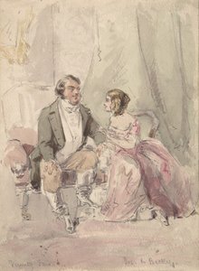 Scena z Targu próżności: Jos i Becky, 1848-80. autorstwa Jerry Barret