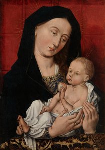Virgen y Niño (aceite en panel)pulido