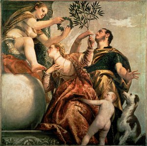 Alegoria miłości: szczęśliwy związek (obraz na płótnie) autorstwa (1528-88) Veronese