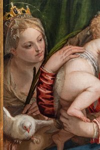 Madonna z Dzieciątkiem Jezus między św. Katarzyną z Alessandrii a Piotrem, fragment