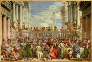 Wesele Kany (Le nozze di Cana) (Cud przemiany wody w wino”” Obraz Paolo Caliari dit Paolo Veronese (1528-1588)