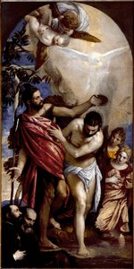 Chrzest Chrystusa. Obraz Paolo Caliari dit Paolo Veronese (1528-1588) autorstwa Veronese