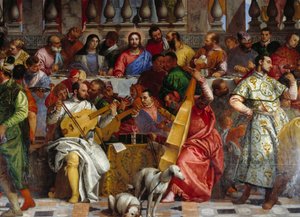 Wesele Kany, szczegół: Chrystus i Dziewica. Fresk Paolo Veronese (1528-1588) Ec. pt. autorstwa Veronese