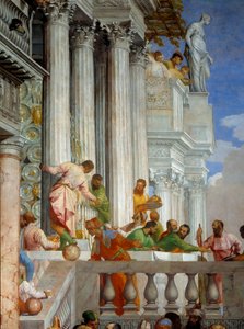 Wesele Kany, detal: kolumny i balkon. Fresk Paolo Veronese (1528-1588) Ec. pt. autorstwa Veronese