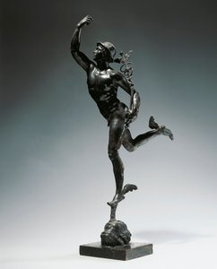 Włochy, Mediolan, region Toskania, brązowa statuetka Latającego Merkurego autorstwa Giambologna