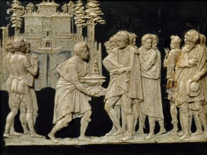 Prezentacja Francesco I modelowej fontanny w Pratolino, autorstwa Jean de Boulogne aka Giambologna (1529-1608), woskowana płytka autorstwa Giambologna