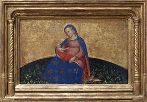Madonna pokory. Obraz Giovanniego Da Bologna (czynna druga połowa XIV w.) tempera na topoli, ok. 1395 r. Sztuka włoska autorstwa Giambologna