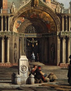 Fragment Capriccio kościoła (olej na płótnie) autorstwa Canaletto