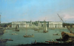 Szpital Greenwich widziany z północnego brzegu Tamizy, ok. 1752 (olej na płótnie)