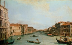 Canal Grande widziany z Palazzo Balbi (Il Canal Grande da Palazzo Balbi). Widok na Wenecję wzdłuż kanału. Obraz Giovanniego Antonio Canal znany jako Canaletto (1697-1768). Olej na płótnie. Wymiary: 45x73cm. Florencja, Galeria Uffizi (Florencja, Uffizi autorstwa Canaletto