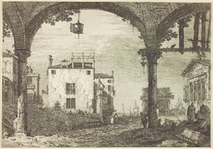 Portyk latarniowy, ok.1744 (akwaforta) autorstwa Canaletto