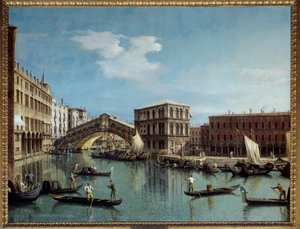Le pont du Rialto a Wenecja Obraz Antonio Canal Dit Il Canaletto (1697-1768) XVIII-wieczne słońce. 1,19x1,54 m - Most Rialto w Wenecji. Obraz Antonio Canal zwany Canaletto (1697-1768)