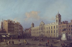 Londyn, widok na Northumberland House, patrząc na wschód autorstwa Canaletto