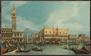 Molo, Wenecja, z Bacino di San Marco (olej na płótnie) autorstwa Canaletto