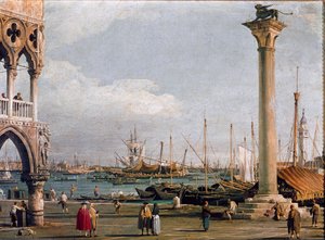 Widok Basenu św. Marka i kościoła San Giorgio Maggiore od Piazzetta do Wenecji (olej na płótnie