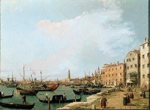 Widok na riva degli Schiavoni, Wenecja (olej na płótnie) autorstwa Canaletto