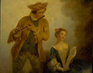 Trzy córki kompozytora Josepha-Nicolas-Pancrace Royer (ok. 1705-1755) wykonujące muzykę baletu Zaide