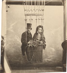 Autoportret z żoną Ernestine w gondoli balonowej, ok. 1865, wydrukowany ok. 1890 (zdjęcie)