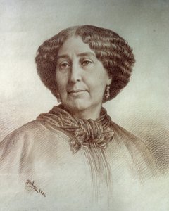 Portret kobiety z listów George Sand (1804-1876) Aurore Dupin, baronowa Dudevant Rysunek Rene Jouhan (1835-?) z fotografii Nadara autorstwa Nadar