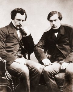 Bracia Edmond de Goncourt (1822-1896) i Jules de Goncourt (1830-1870) krytycy literaccy i francuscy pisarze, fot. Gaspard Felix Tournachon dit Felix Nadar (1820-1910) ok. 1855