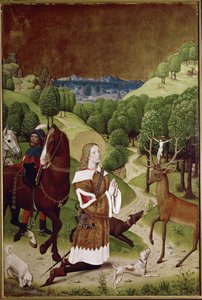 Konwersja św. Huberta (olej na desce autorstwa (active c.1463 c.1490) Master of Wilten