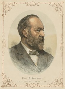 James A Garfield, 20 prezydent Stanów Zjednoczonych (kolorowy grawerunek) autorstwa (after) American School