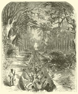 Murzyni przy pracy nad kanałem, marzec 1863 (rycina)